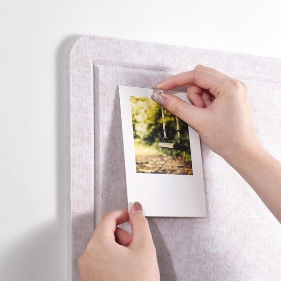 Felt Bulletin Board 35x24 Self-Adhesive Frameless w/ Push Pins Gray - Picture 3 of 8